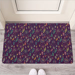 Purple Bohemian Dream Catcher Print Rubber Doormat