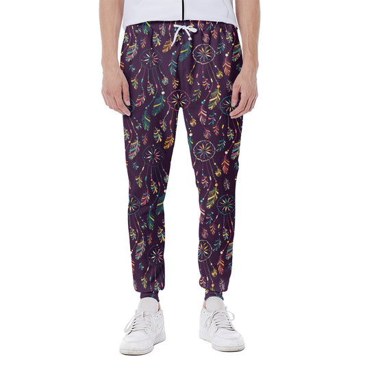 Purple Bohemian Dream Catcher Print Scuba Joggers