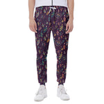 Purple Bohemian Dream Catcher Print Scuba Joggers