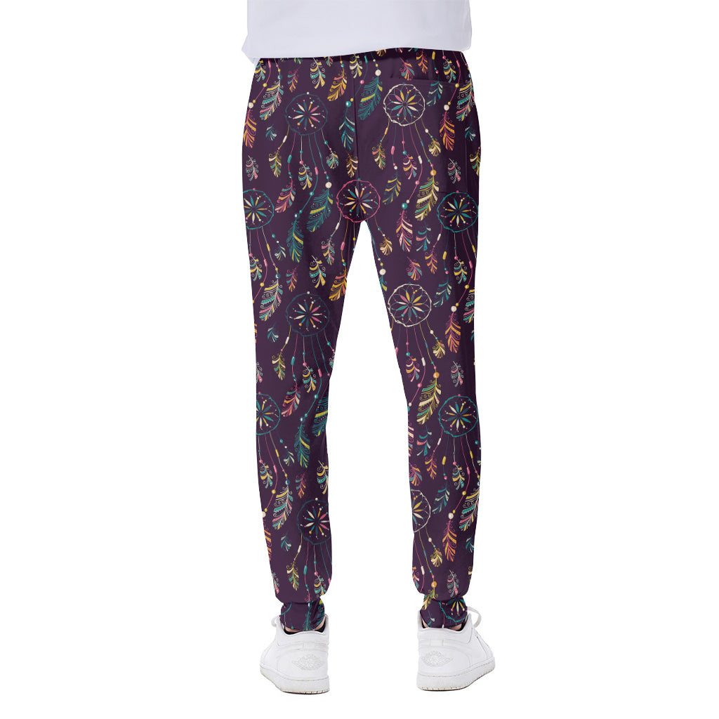 Purple Bohemian Dream Catcher Print Scuba Joggers