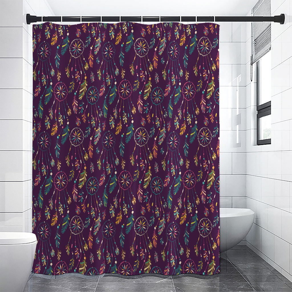 Purple Bohemian Dream Catcher Print Shower Curtain