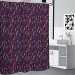 Purple Bohemian Dream Catcher Print Shower Curtain
