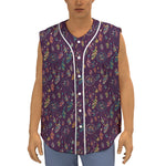 Purple Bohemian Dream Catcher Print Sleeveless Baseball Jersey