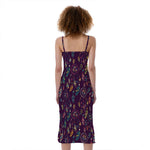 Purple Bohemian Dream Catcher Print Slim Fit Midi Cami Dress
