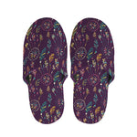 Purple Bohemian Dream Catcher Print Slippers