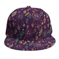 Purple Bohemian Dream Catcher Print Snapback Cap