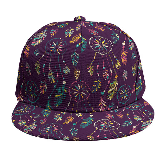 Purple Bohemian Dream Catcher Print Snapback Cap