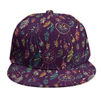Purple Bohemian Dream Catcher Print Snapback Cap