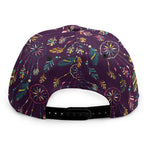 Purple Bohemian Dream Catcher Print Snapback Cap