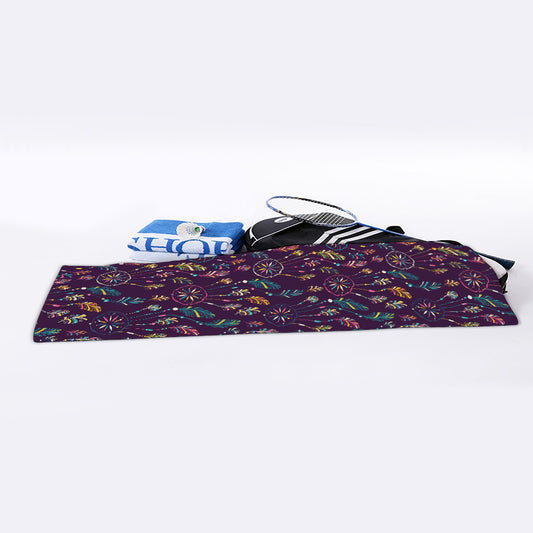 Purple Bohemian Dream Catcher Print Sports Towel