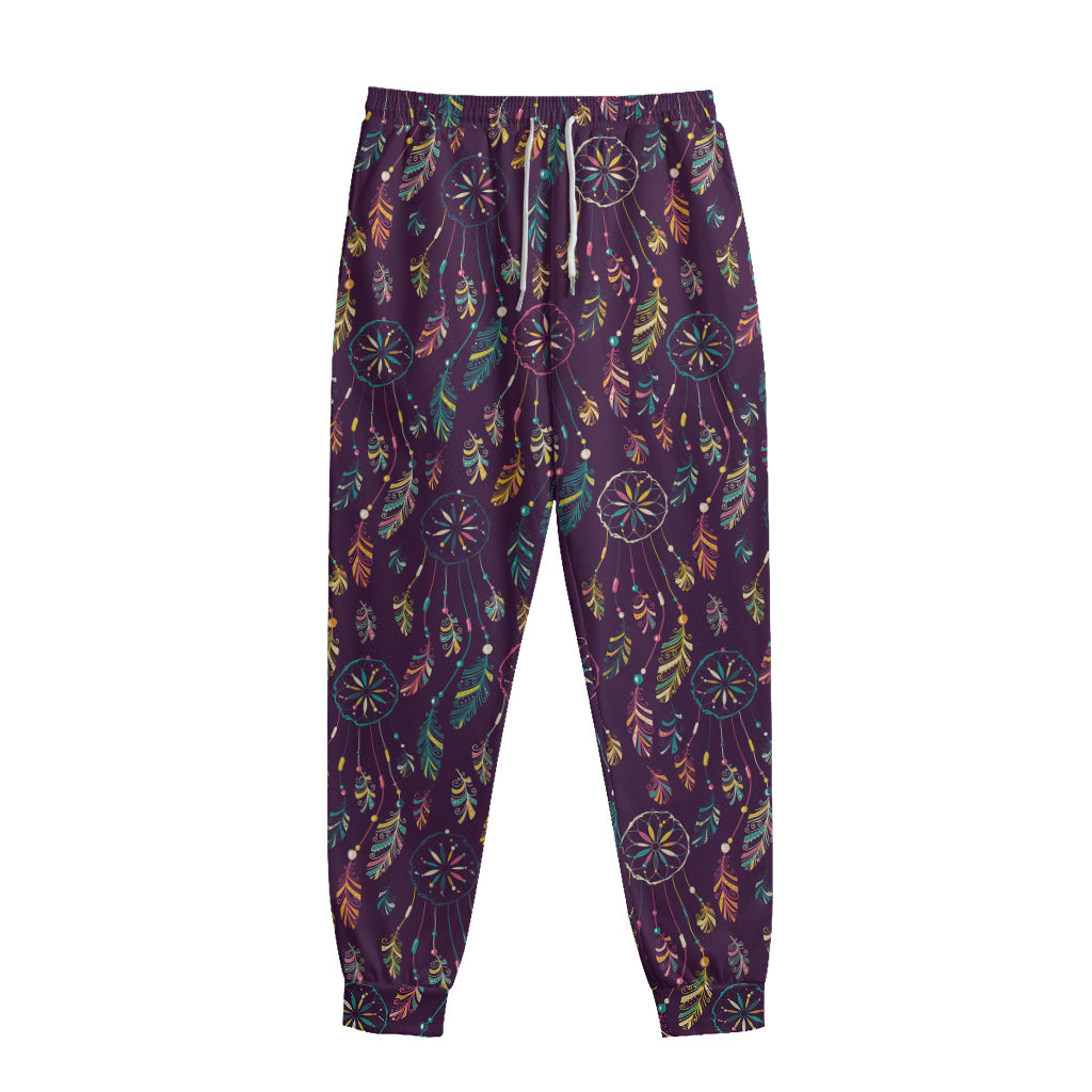 Purple Bohemian Dream Catcher Print Sweatpants