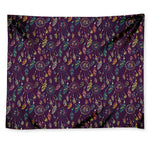 Purple Bohemian Dream Catcher Print Tapestry