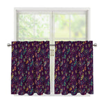 Purple Bohemian Dream Catcher Print Tier Curtains