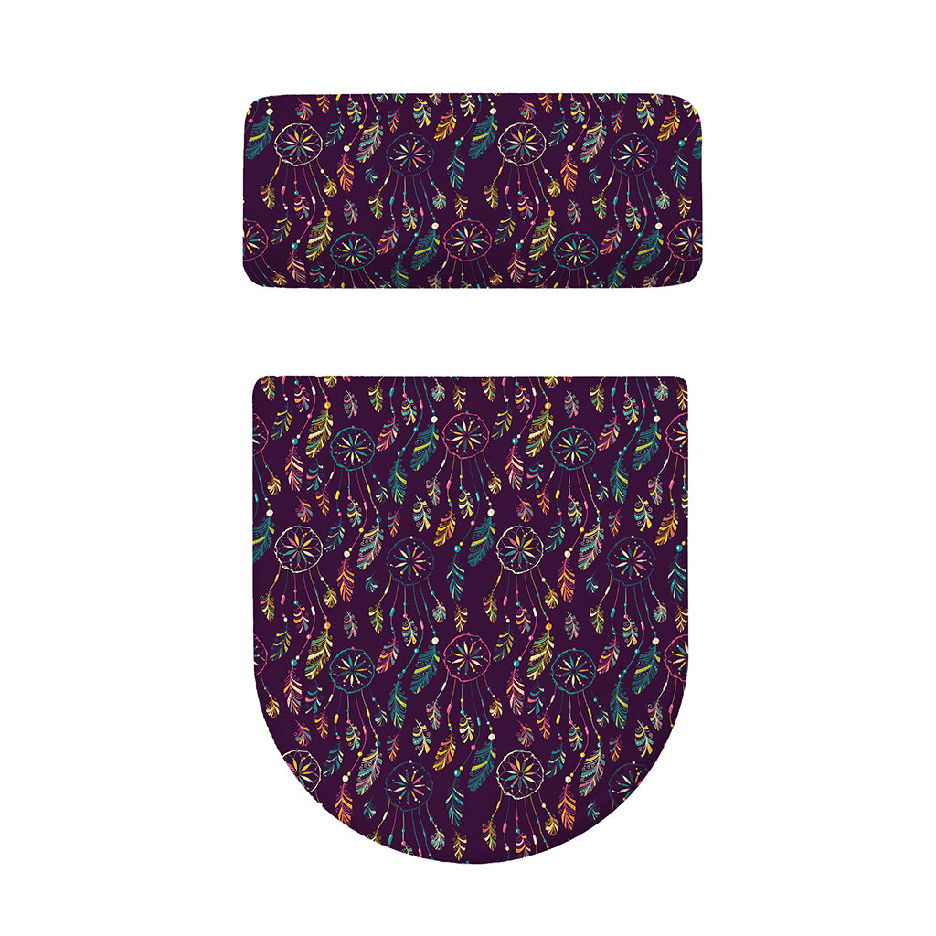 Purple Bohemian Dream Catcher Print Toilet Lid And Tank Cover Set