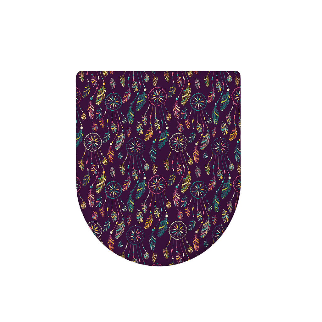 Purple Bohemian Dream Catcher Print Toilet Lid Cover