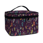 Purple Bohemian Dream Catcher Print Travel Makeup Bag