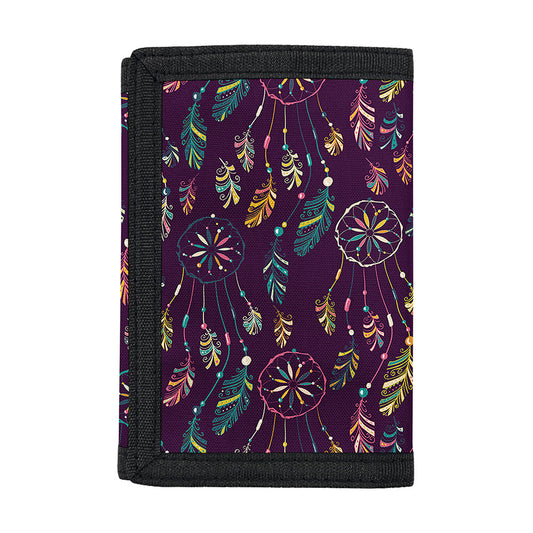Purple Bohemian Dream Catcher Print Trifold Wallet