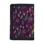 Purple Bohemian Dream Catcher Print Trifold Wallet