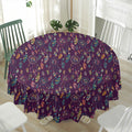Purple Bohemian Dream Catcher Print Waterproof Round Tablecloth