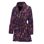 Purple Bohemian Dream Catcher Print Women's Bathrobe