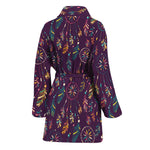 Purple Bohemian Dream Catcher Print Women's Bathrobe