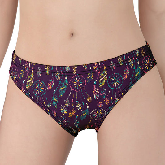 Purple Bohemian Dream Catcher Print Women's Panties