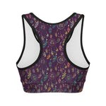 Purple Bohemian Dream Catcher Print Women's Sports Bra