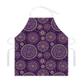 Purple Bohemian Mandala Pattern Print Adjustable Apron