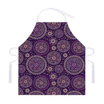 Purple Bohemian Mandala Pattern Print Adjustable Apron
