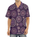 Purple Bohemian Mandala Pattern Print Aloha Shirt
