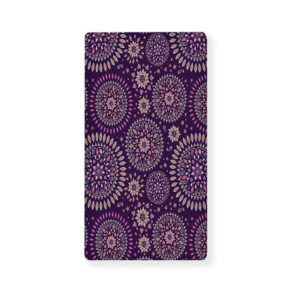 Purple Bohemian Mandala Pattern Print Baby Crib Sheet