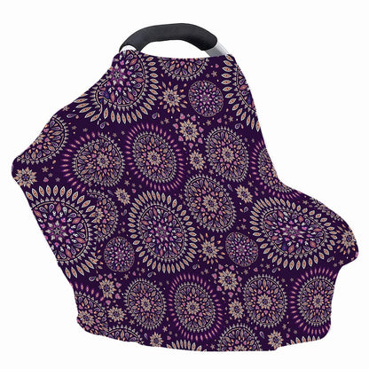 Purple Bohemian Mandala Pattern Print Baby Seat Cover