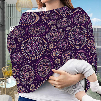 Purple Bohemian Mandala Pattern Print Baby Seat Cover
