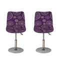 Purple Bohemian Mandala Pattern Print Bar Stool Covers