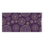 Purple Bohemian Mandala Pattern Print Beach Towel