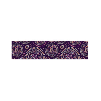 Purple Bohemian Mandala Pattern Print Bed Runner