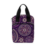 Purple Bohemian Mandala Pattern Print Bible Tote Bag