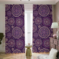 Purple Bohemian Mandala Pattern Print Dimout Pencil Pleat Curtains