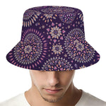 Purple Bohemian Mandala Pattern Print Bucket Hat