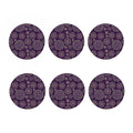 Purple Bohemian Mandala Pattern Print Coaster Set