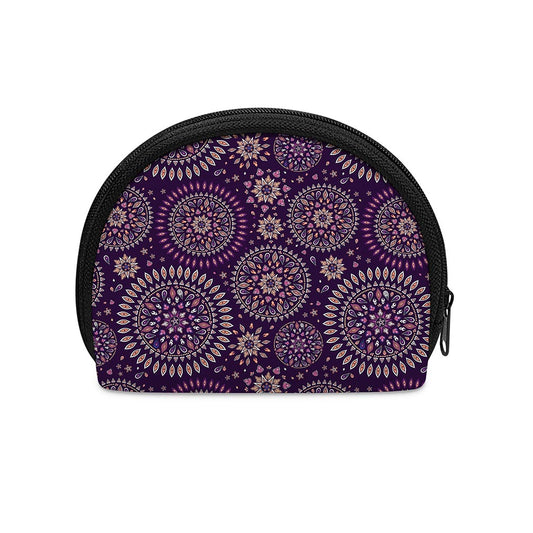 Purple Bohemian Mandala Pattern Print Coin Purse