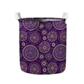 Purple Bohemian Mandala Pattern Print Collapsible Laundry Basket