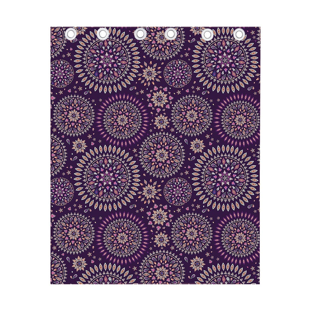 Purple Bohemian Mandala Pattern Print Curtain