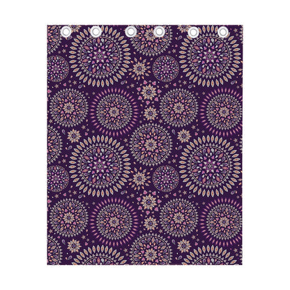 Purple Bohemian Mandala Pattern Print Curtain