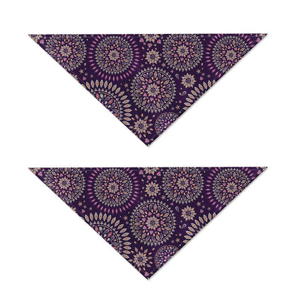 Purple Bohemian Mandala Pattern Print Dog Bandana
