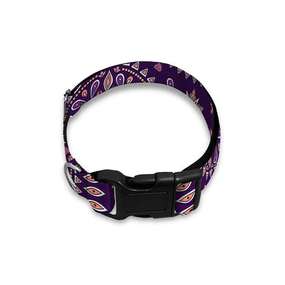 Purple Bohemian Mandala Pattern Print Dog Collar