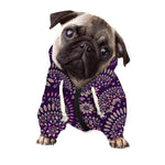 Purple Bohemian Mandala Pattern Print Dog Zip Up Hoodie