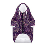 Purple Bohemian Mandala Pattern Print Dog Zip Up Hoodie