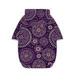 Purple Bohemian Mandala Pattern Print Dog Zip Up Hoodie