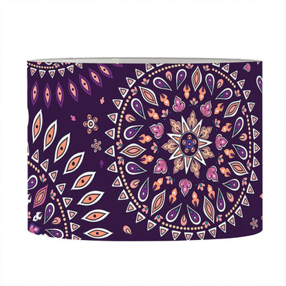 Purple Bohemian Mandala Pattern Print Drum Lamp Shade